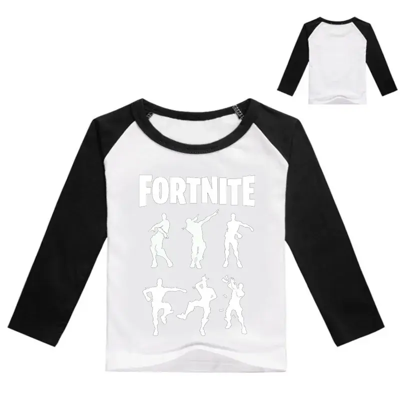Fortnite Printed Kids Long Sleeve T-Shirt Blue 7 Colors — feature 2