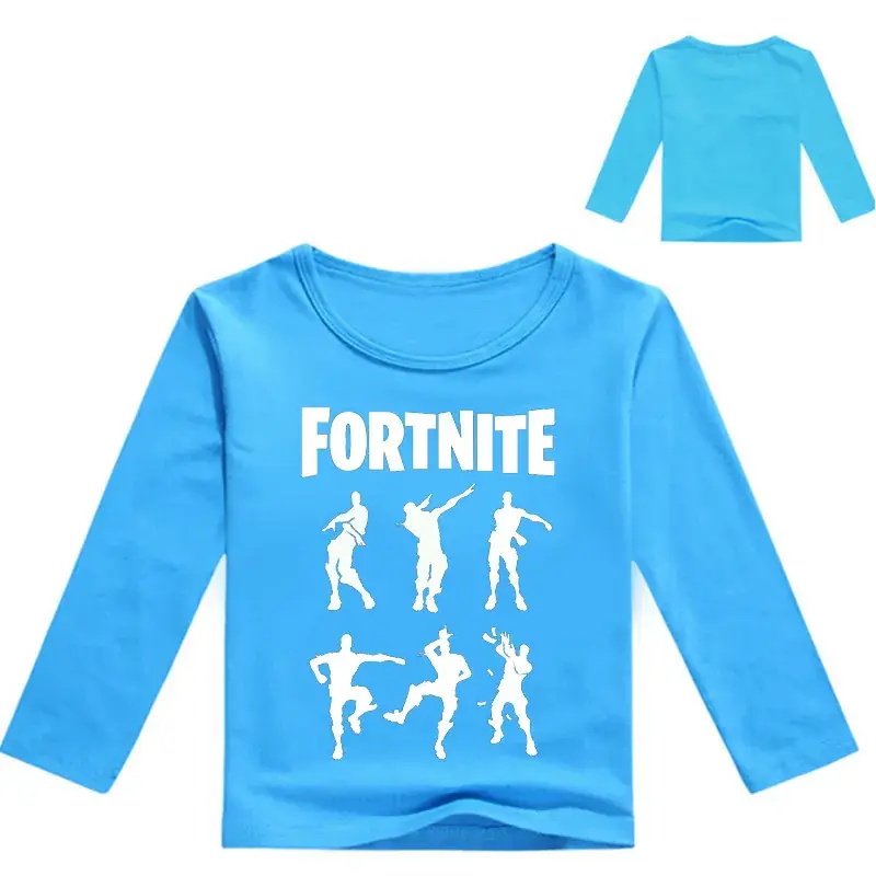 Fortnite Printed Kids Long Sleeve T-Shirt Blue 7 Colors