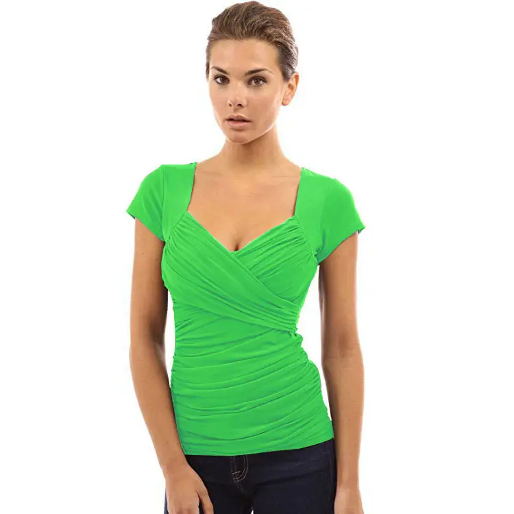 2021 Green Low-Waist Crossbody T-Shirt for Women - Image 10