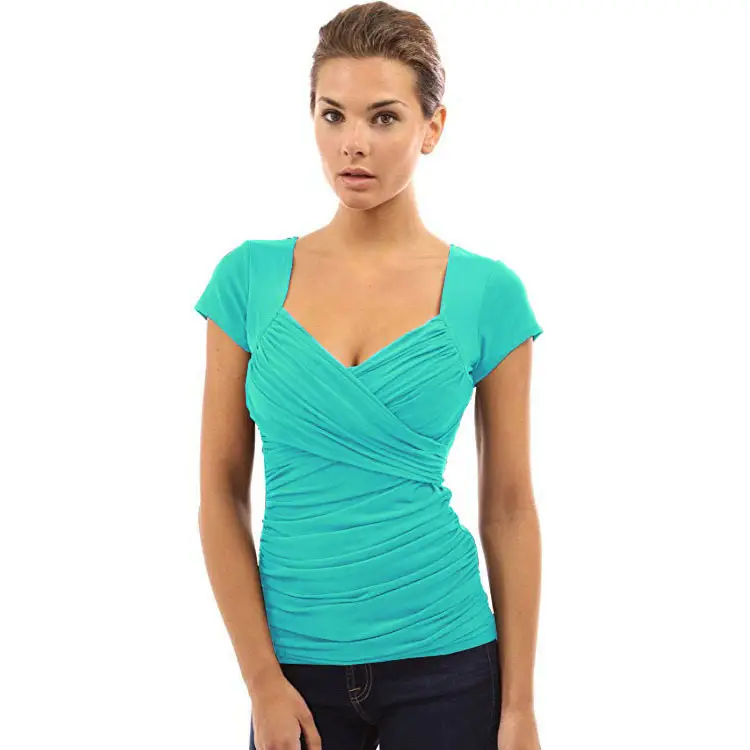 2021 Green Low-Waist Crossbody T-Shirt for Women - Image 12