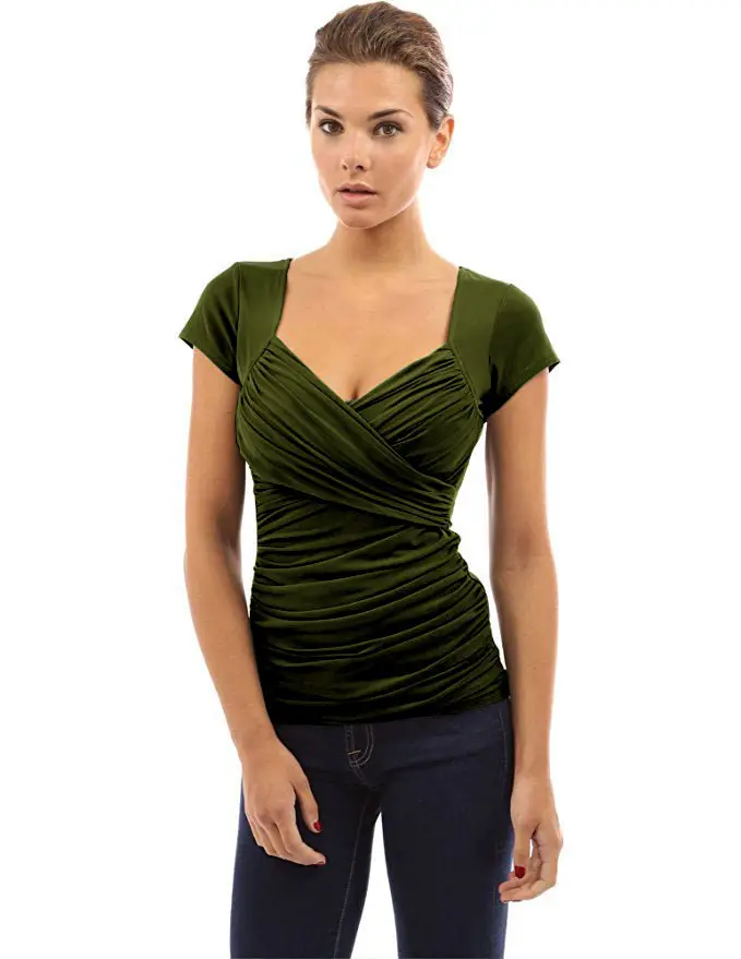 2021 Green Low-Waist Crossbody T-Shirt for Women - Image 8