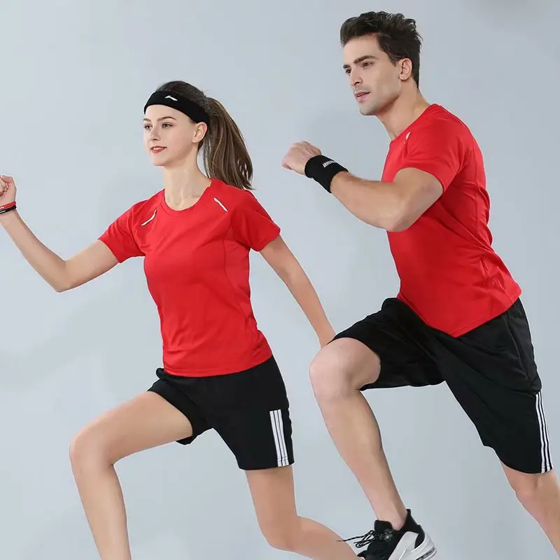 Men Women Black Athletic T-Shirt Quick Dry - Image 10