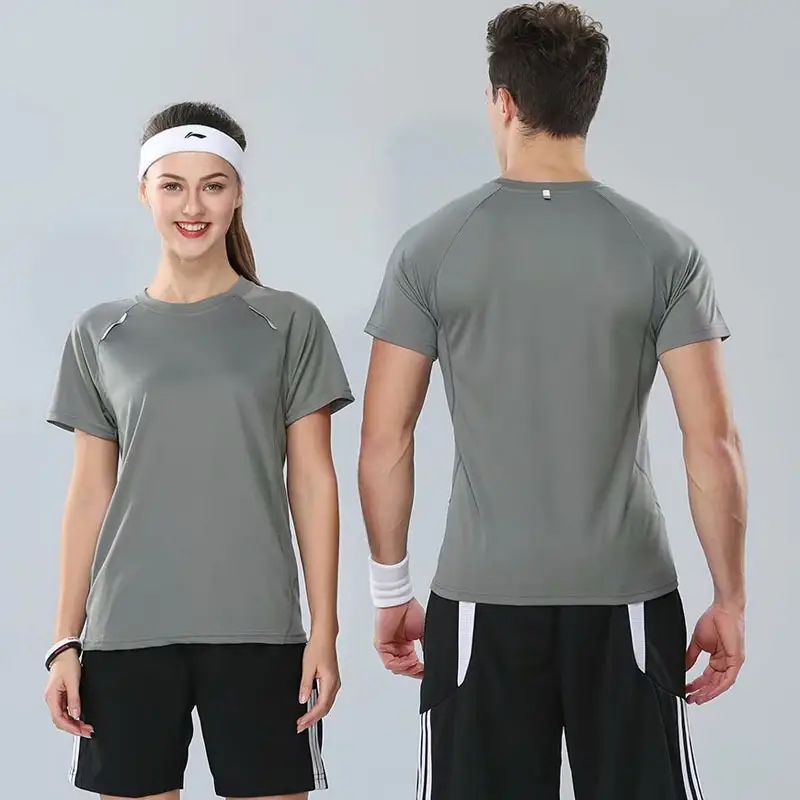 Men Women Black Athletic T-Shirt Quick Dry - Image 12