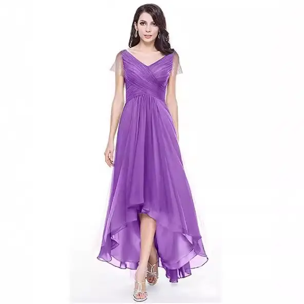 Black Long Skirt Dress with V-Neck and Tulle Layers - Image 7