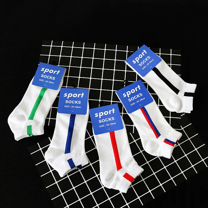 Spring and Summer Thin Fashionable Casual Sports Socks Men's Boat Socks Short Socks One Bar Color Striped Personalized Trendy Socks