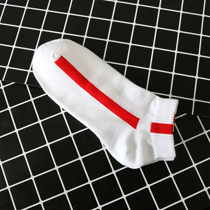 Spring and Summer Thin Fashionable Casual Sports Socks Men's Boat Socks Short Socks One Bar Color Striped Personalized Trendy Socks