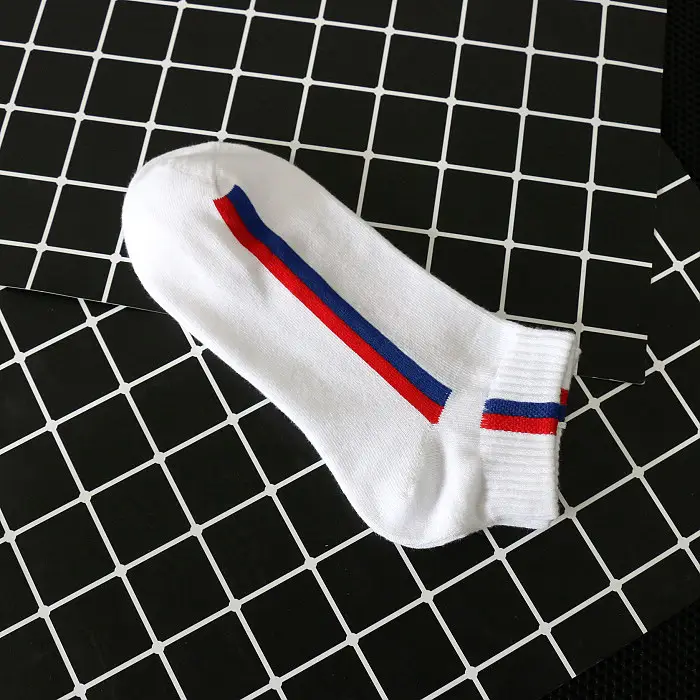 Spring and Summer Thin Fashionable Casual Sports Socks Men's Boat Socks Short Socks One Bar Color Striped Personalized Trendy Socks