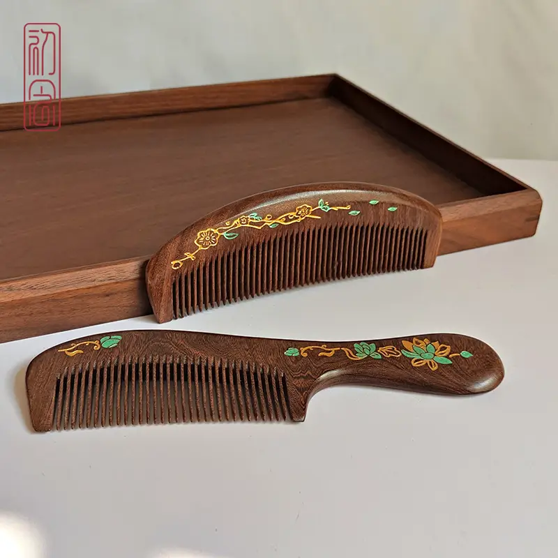 Sandalwood Anti-Static Hair Comb with Meridian Massage - Image 21