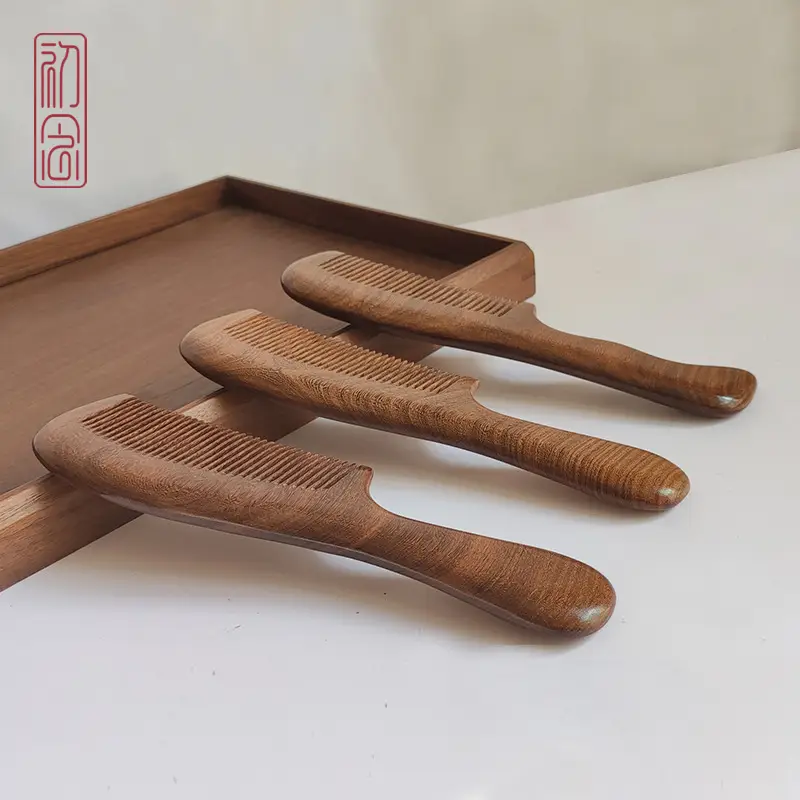 Sandalwood Anti-Static Hair Comb with Meridian Massage - Image 22