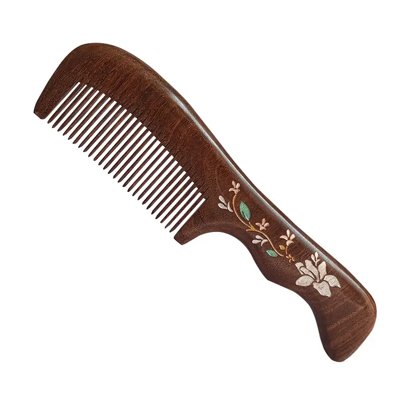 Sandalwood Anti-Static Hair Comb with Meridian Massage - Image 23