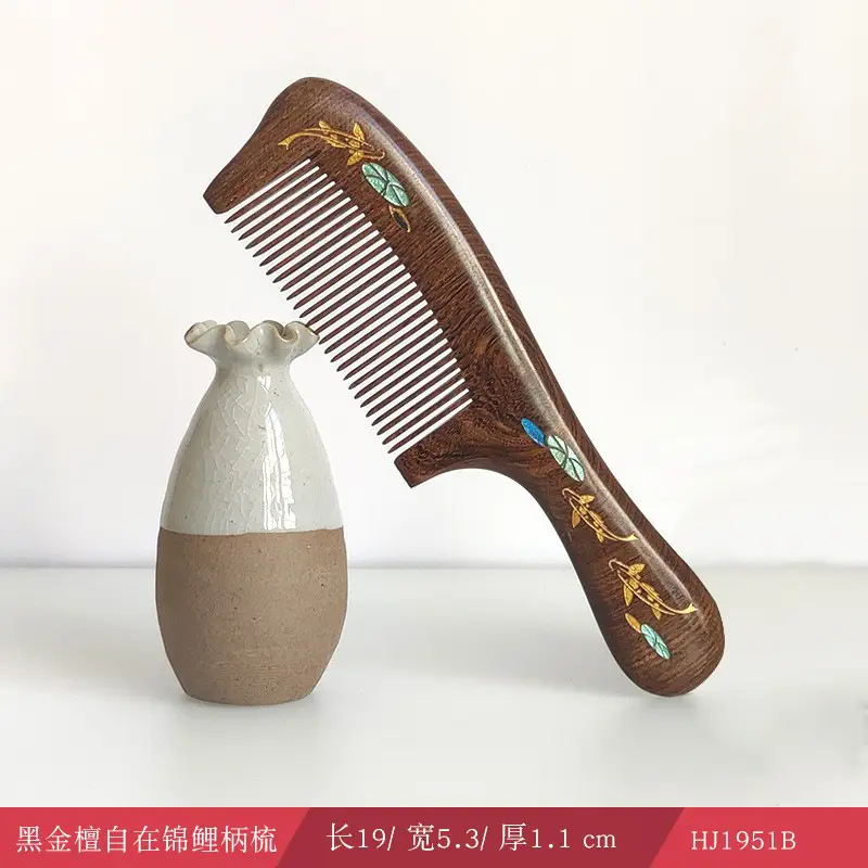 Sandalwood Anti-Static Hair Comb with Meridian Massage - Image 14