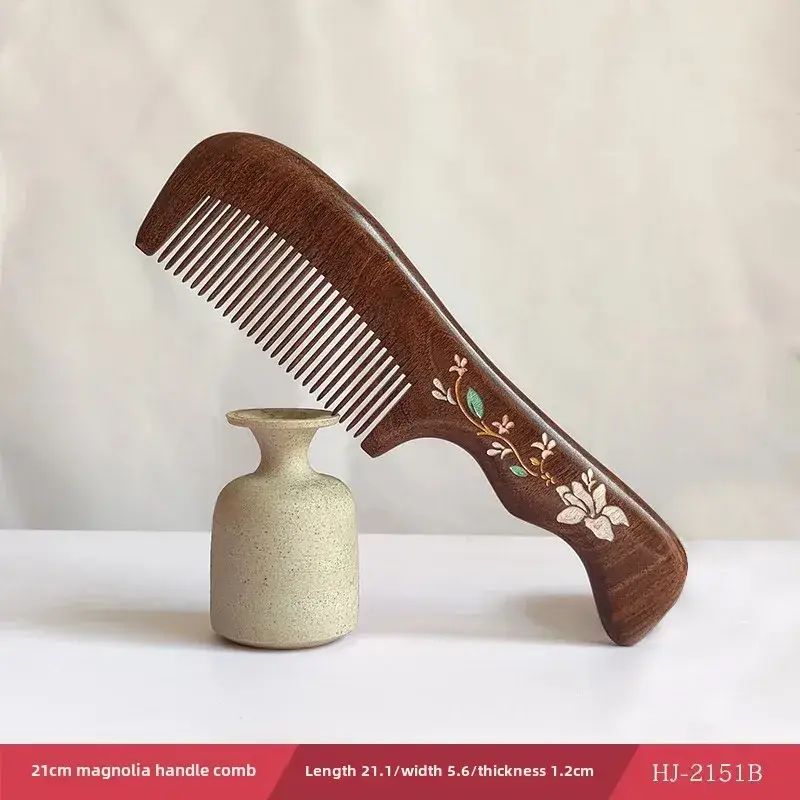 Sandalwood Anti-Static Hair Comb with Meridian Massage - Image 10