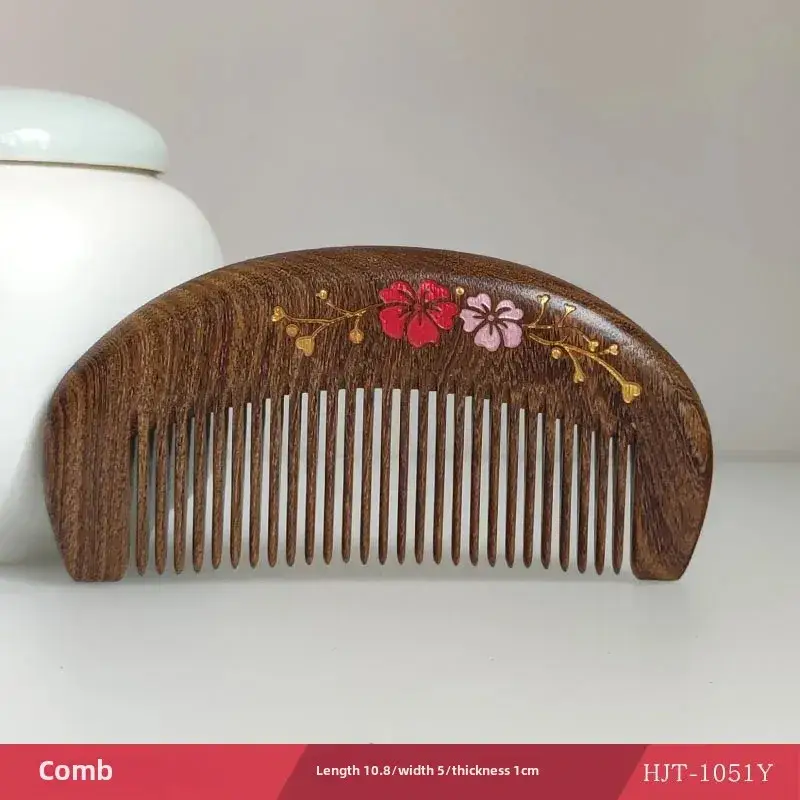 Sandalwood Anti-Static Hair Comb with Meridian Massage - Image 17