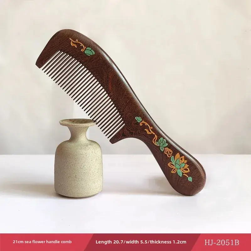 Sandalwood Anti-Static Hair Comb with Meridian Massage - Image 5