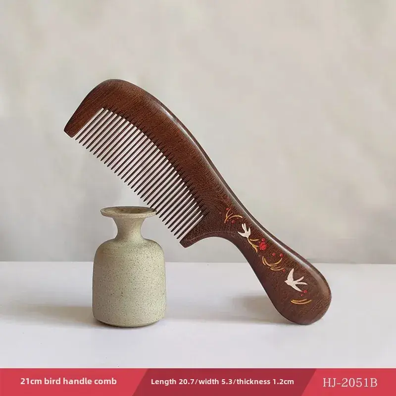 Sandalwood Anti-Static Hair Comb with Meridian Massage - Image 6