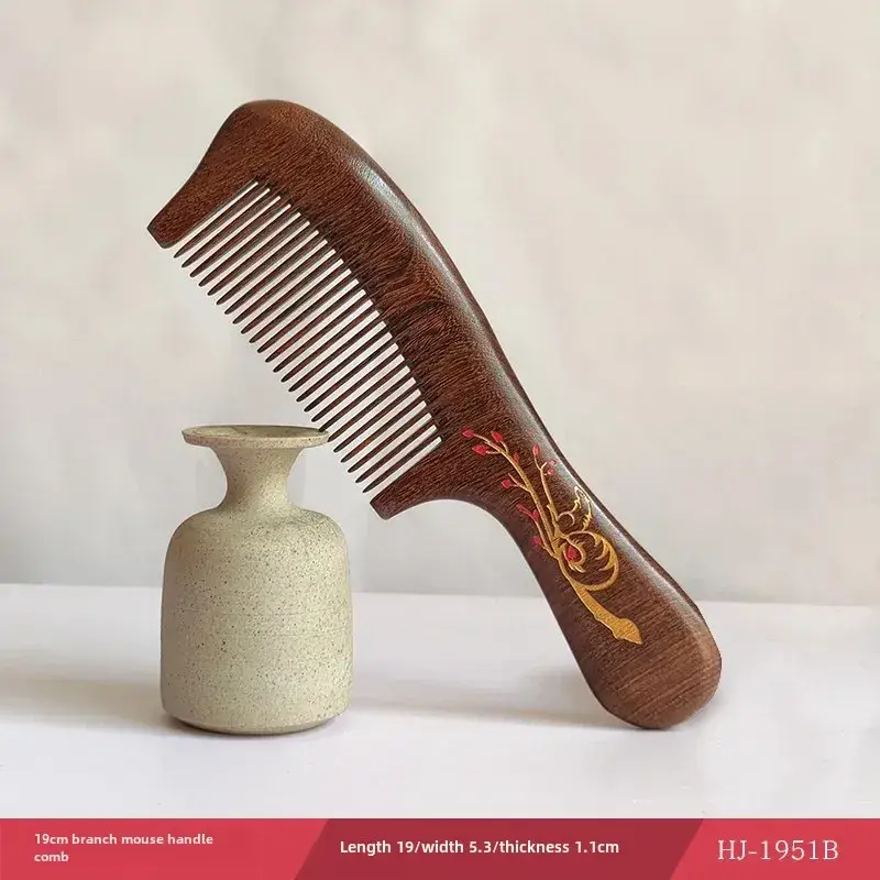 Sandalwood Anti-Static Hair Comb with Meridian Massage - Image 7