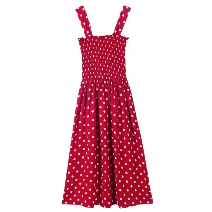 Women's Red Polka Dot Off-Shoulder Inner Dress - Image 5