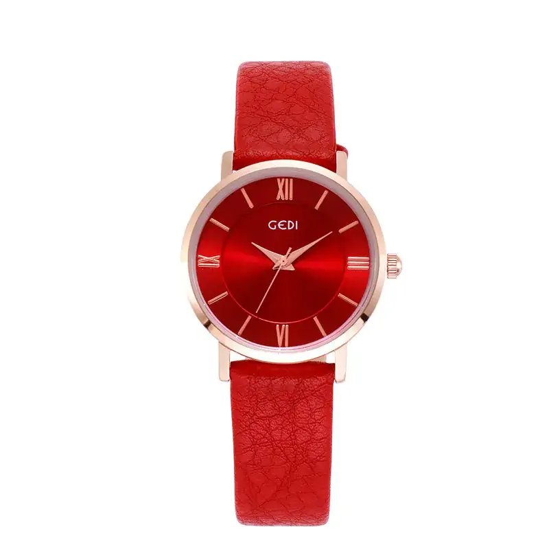 Gedi Roman Numeral Women's Watch Black Rose Gold