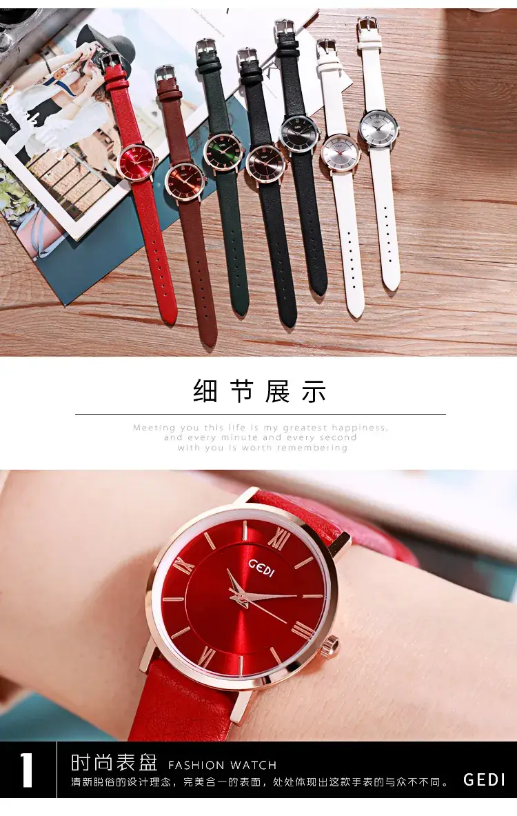 Gedi Roman Numeral Women's Watch Black Rose Gold — feature 10
