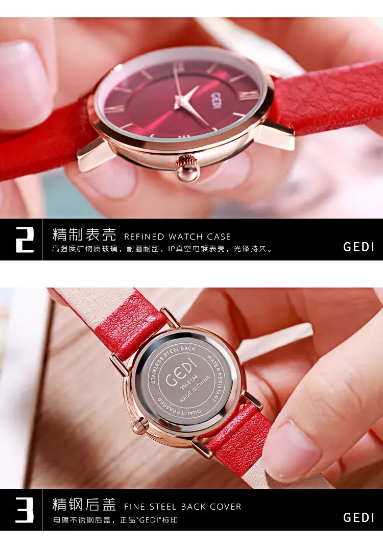 Gedi Roman Numeral Women's Watch Black Rose Gold — feature 11