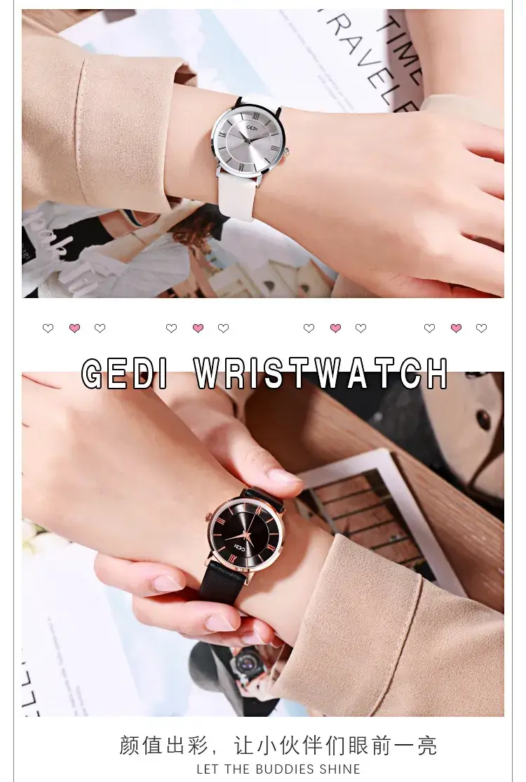 Gedi Roman Numeral Women's Watch Black Rose Gold — feature 7