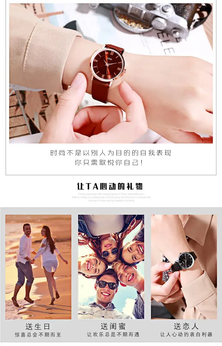 Gedi Roman Numeral Women's Watch Black Rose Gold — feature 9