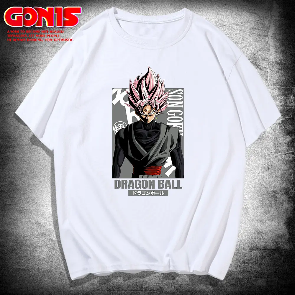 Men's Dragon Ball Graphic T-Shirt Grey Cotton Loose Fit - Image 2