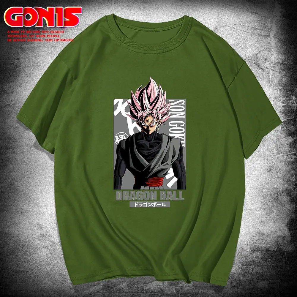 Men's Dragon Ball Graphic T-Shirt Grey Cotton Loose Fit - Image 6