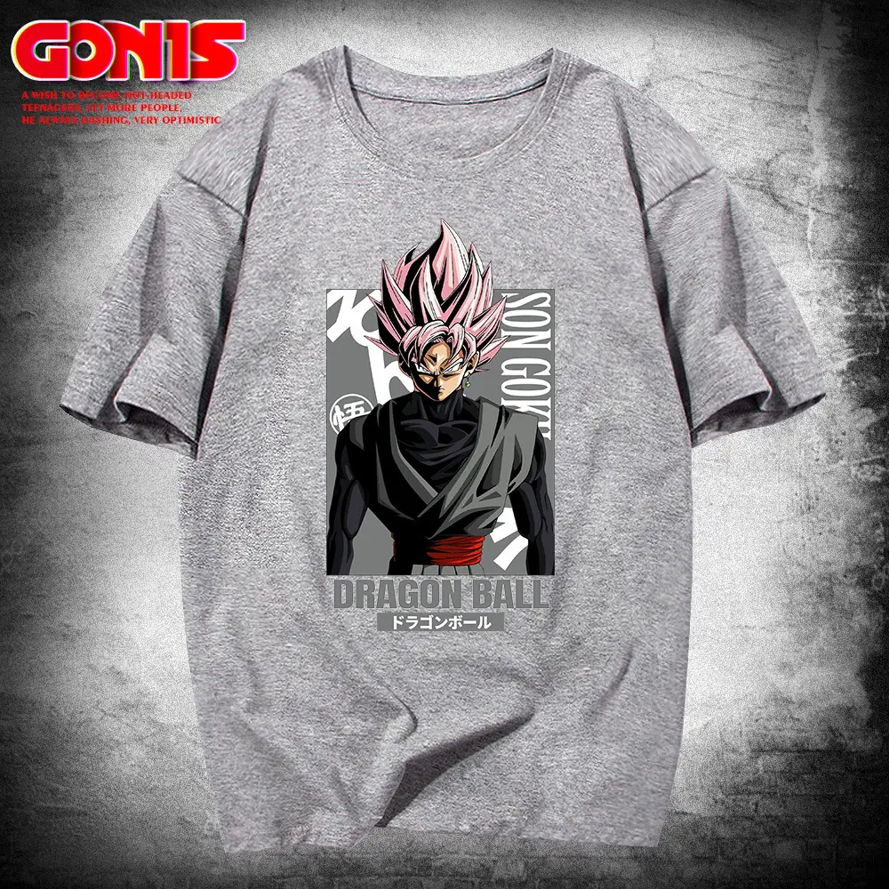 Men's Dragon Ball Graphic T-Shirt Grey Cotton Loose Fit - Image 7