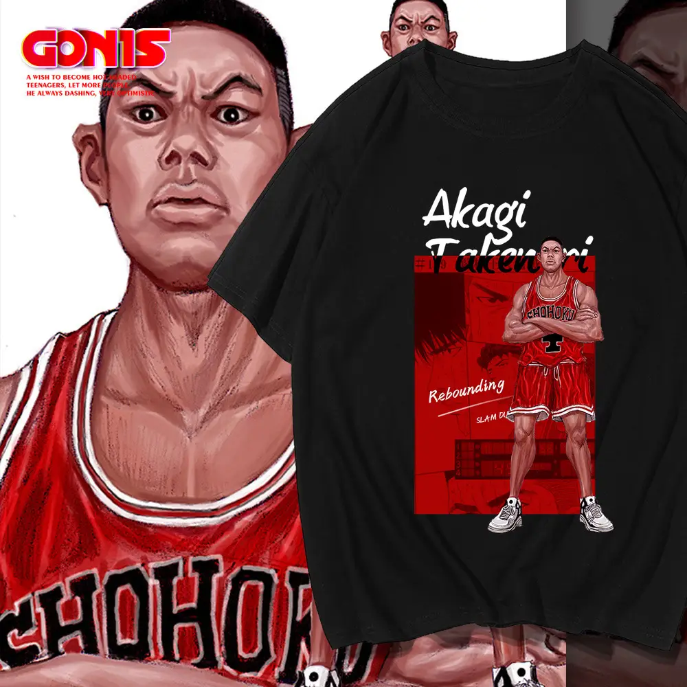 Men's Blue Cartoon T-Shirt Akagi Gangxian Basketball Training - Image 6