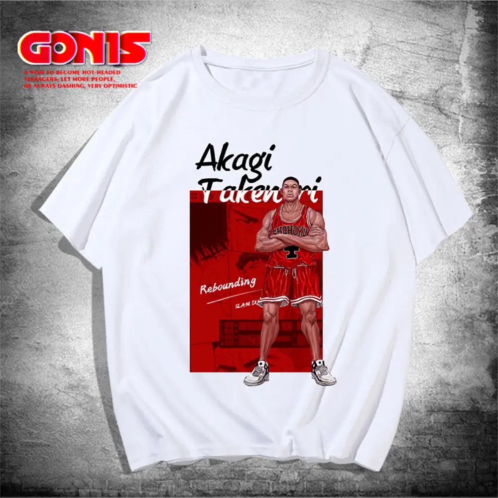 Men's Blue Cartoon T-Shirt Akagi Gangxian Basketball Training - Image 2