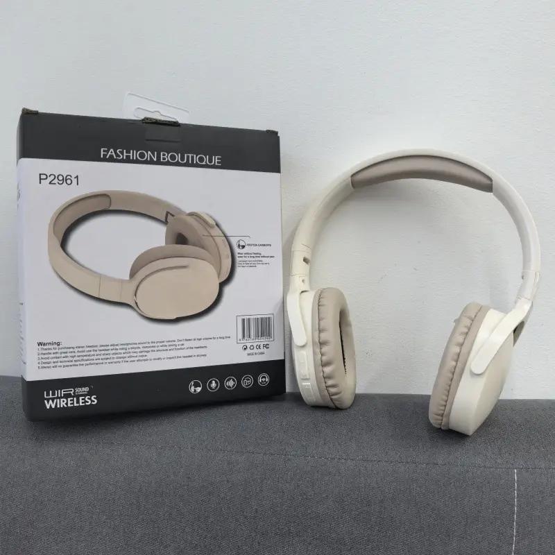 Wireless Bluetooth Headset P2961 Beige - Image 5