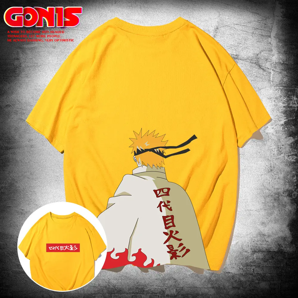 Men Japanese Cartoon T-Shirt Black Summer Loose Fit - Image 3
