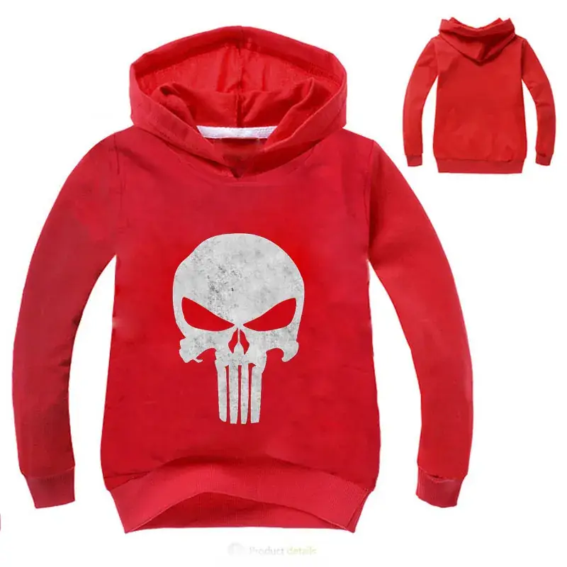 Blue Punisher Hoodie Set for Boys Spring Autumn Long Sleeve Hoodie — feature 4