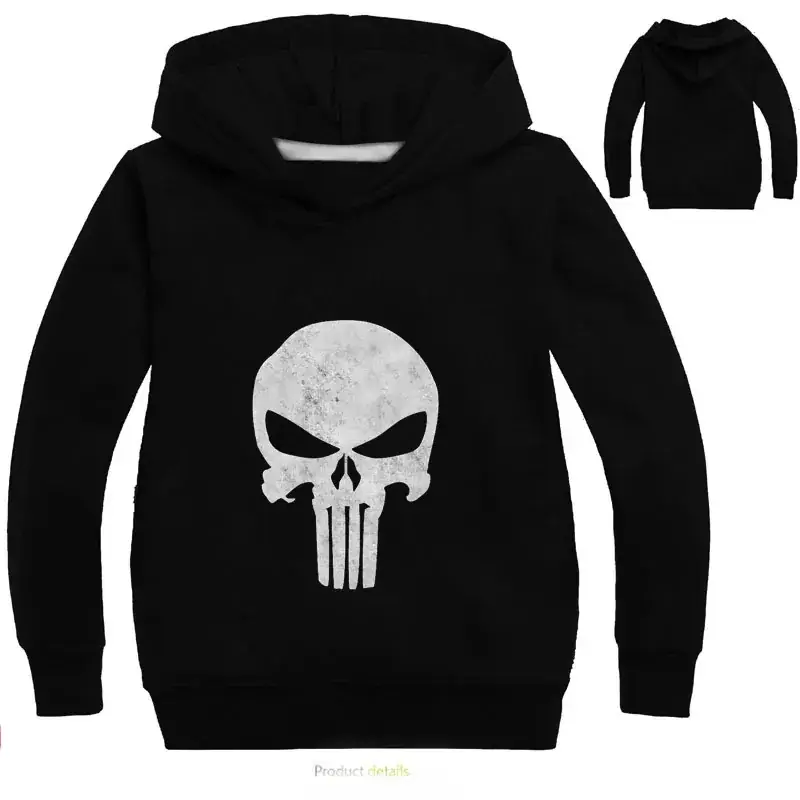 Blue Punisher Hoodie Set for Boys Spring Autumn Long Sleeve Hoodie - Image 4
