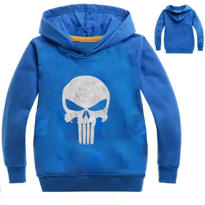 Blue Punisher Hoodie Set for Boys Spring Autumn Long Sleeve Hoodie - Image 5