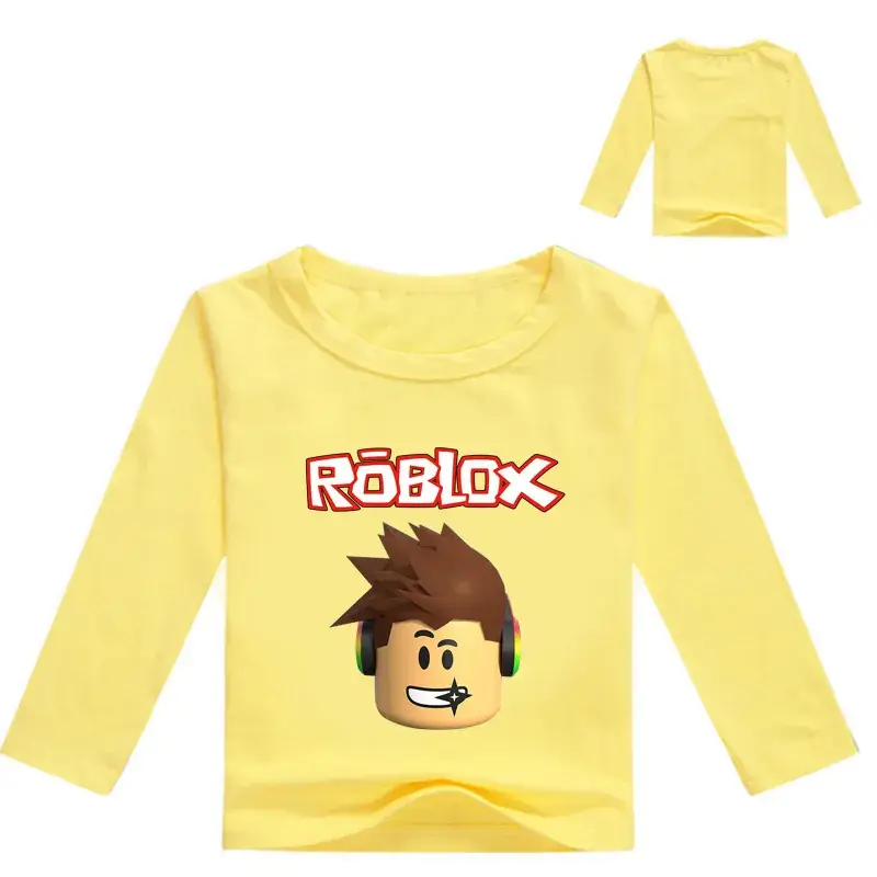 Roblox Long Sleeve Kids T-Shirt Yellow - Image 10