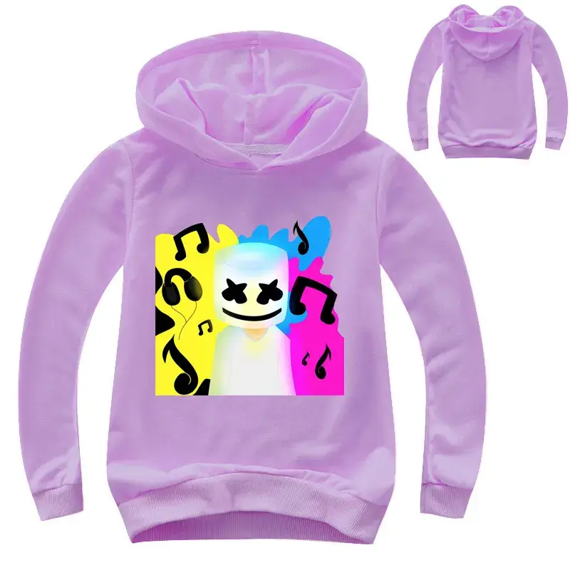Orange Hoodie Set for Kids with Cartoon Print - Image 8
