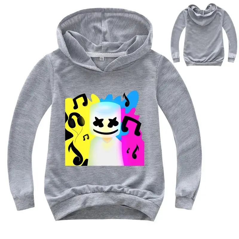 Orange Hoodie Set for Kids with Cartoon Print - Image 4