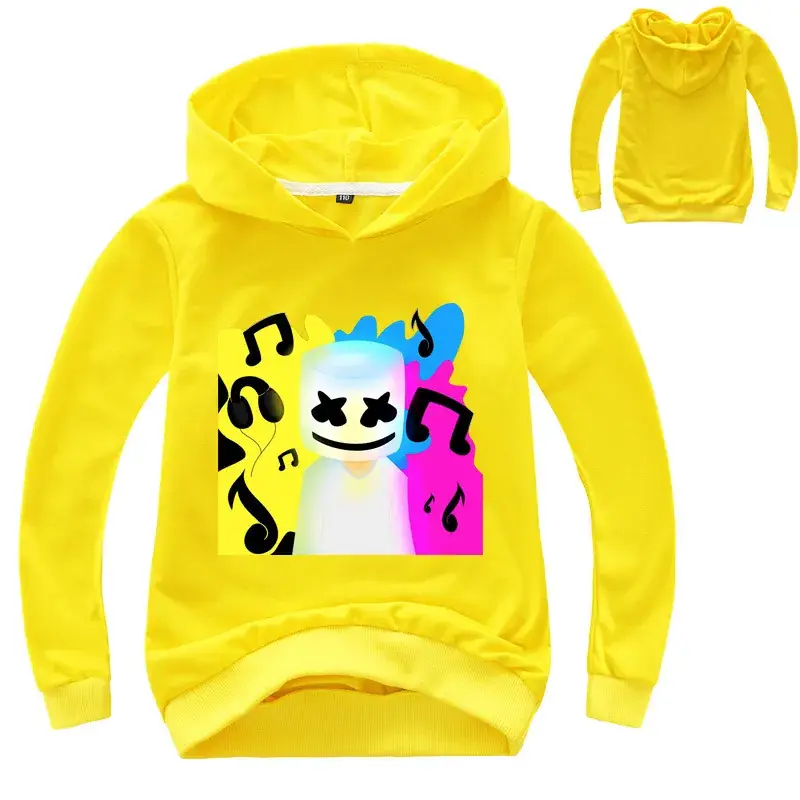 Orange Hoodie Set for Kids with Cartoon Print - Image 2
