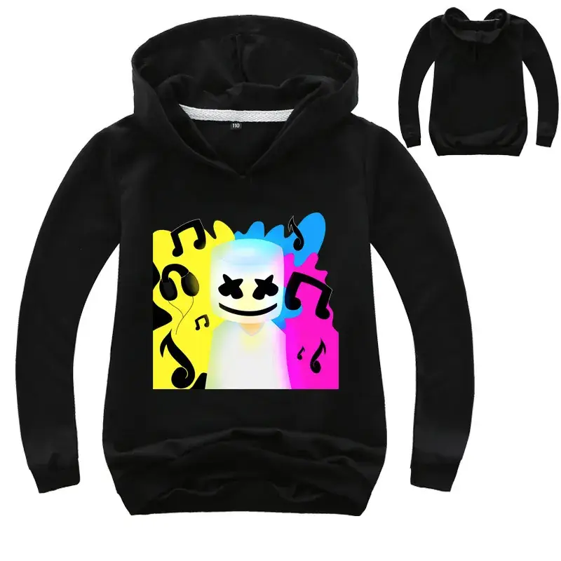Orange Hoodie Set for Kids with Cartoon Print - Image 5