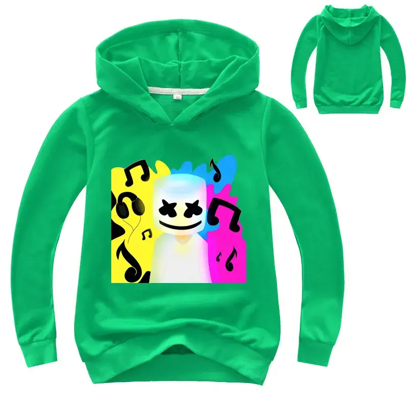 Orange Hoodie Set for Kids with Cartoon Print - Image 9