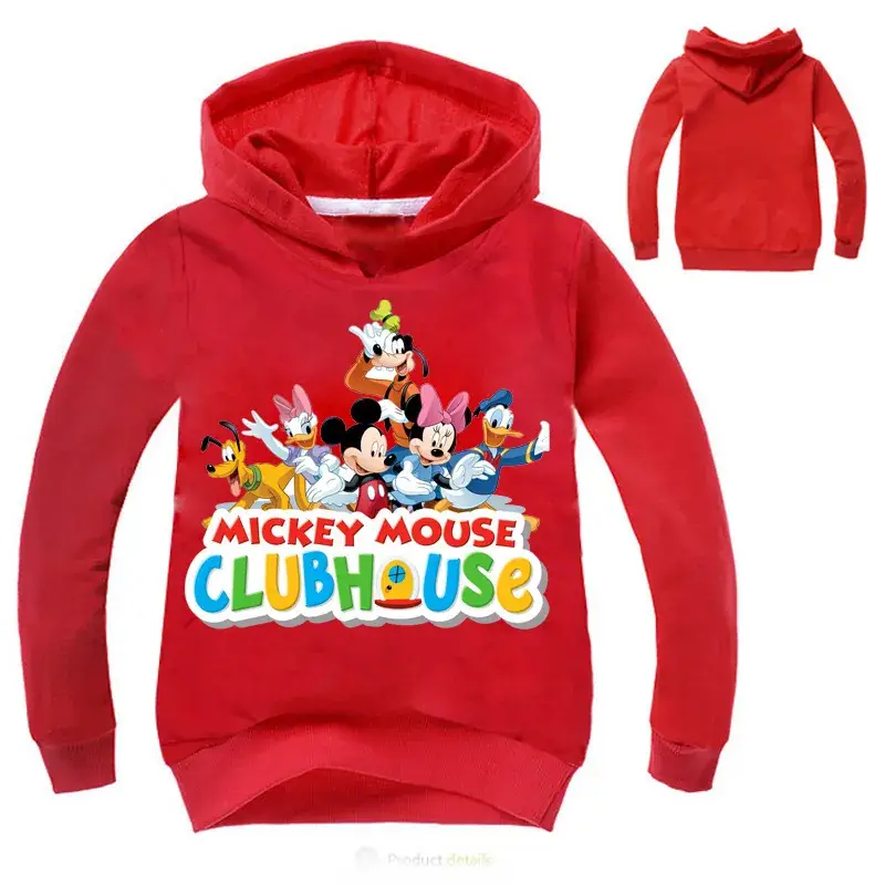 Mickey Mouse Clublinee Kids Hoodie Black Multi Color Print - Image 9