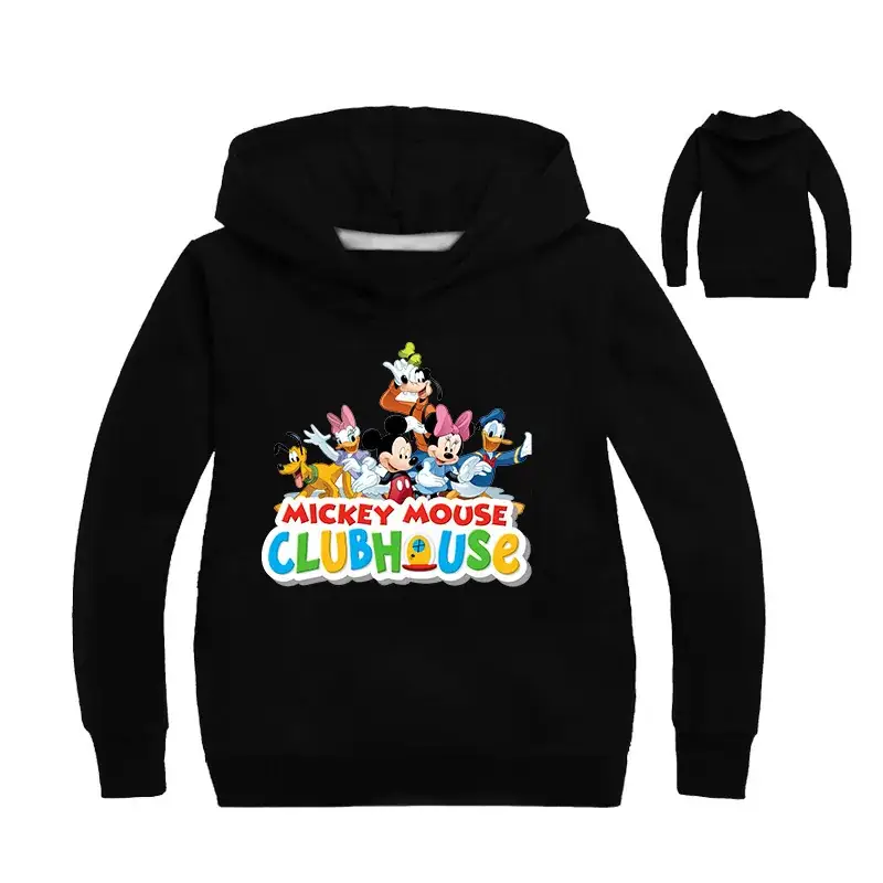 Mickey Mouse Clublinee Kids Hoodie Black Multi Color Print - Image 11