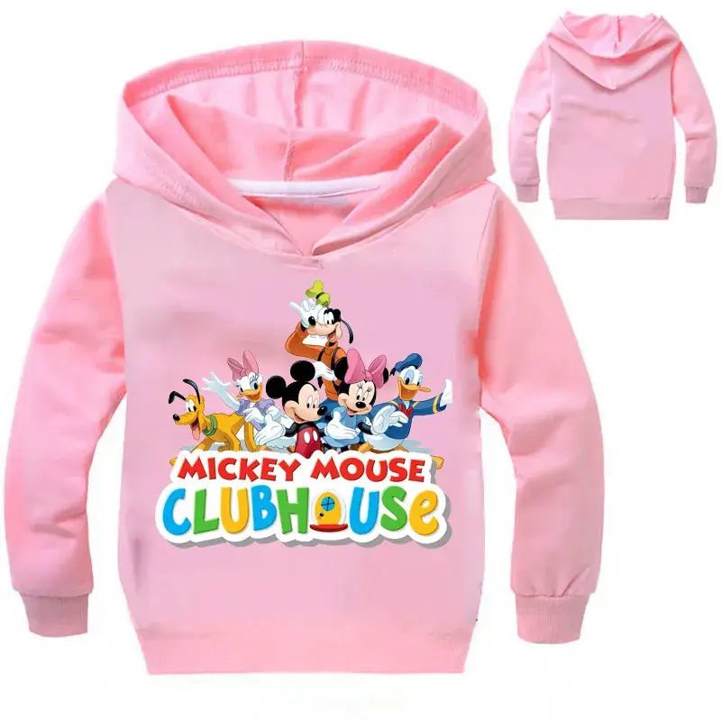 Mickey Mouse Clublinee Kids Hoodie Black Multi Color Print — feature 3