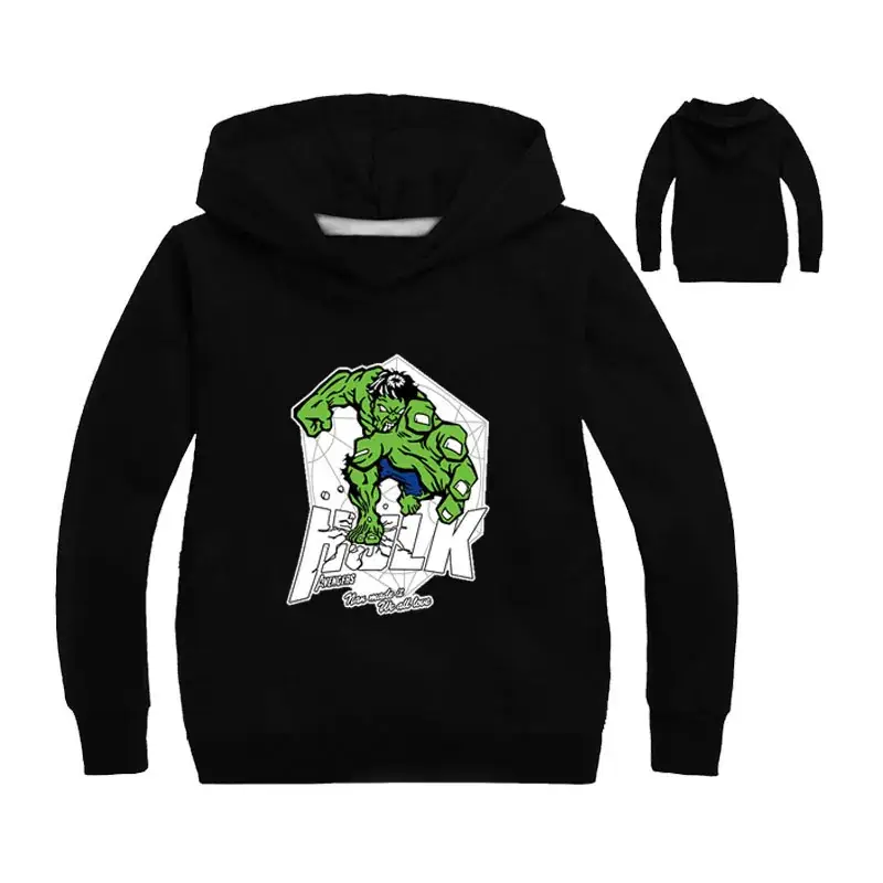 Gray Hooded Hoodie for Boys Girls Cartoon Print - Image 5