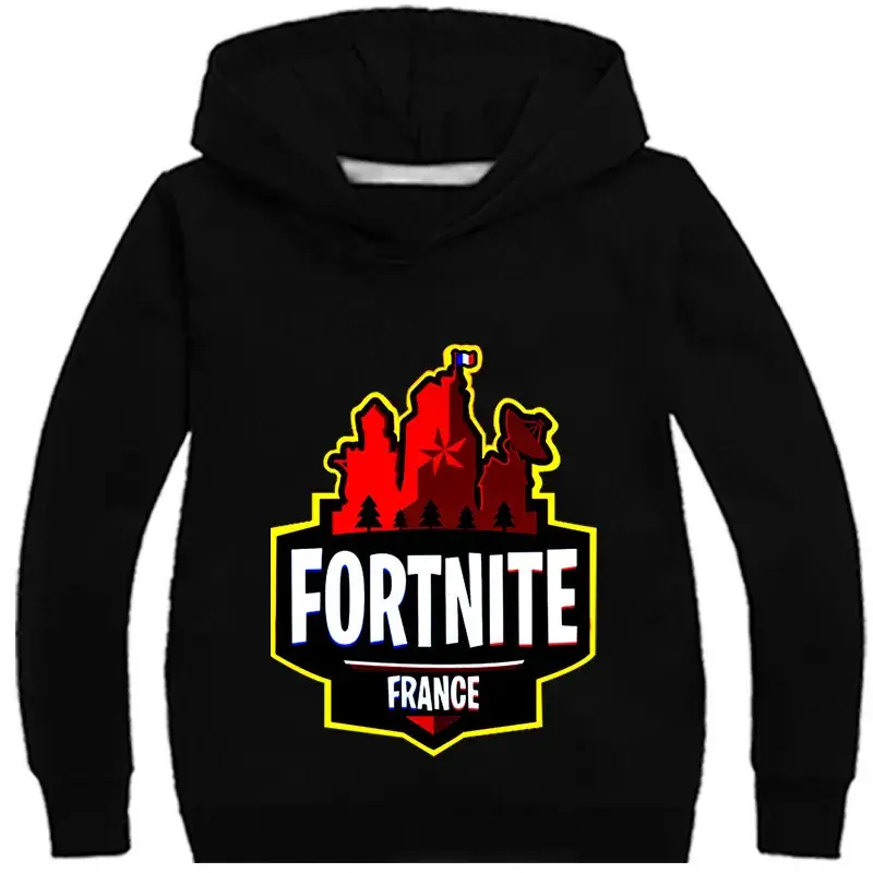 2018 Fortnite France Kids Hoodie Grey - Image 8
