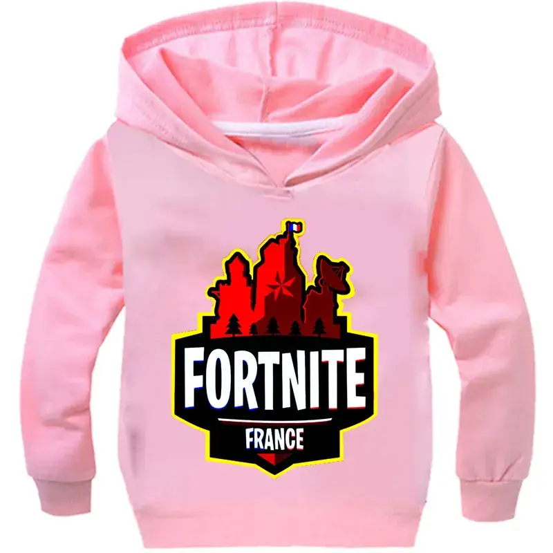 2018 Fortnite France Kids Hoodie Grey - Image 10
