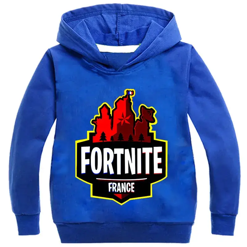 2018 Fortnite France Kids Hoodie Grey — feature 2