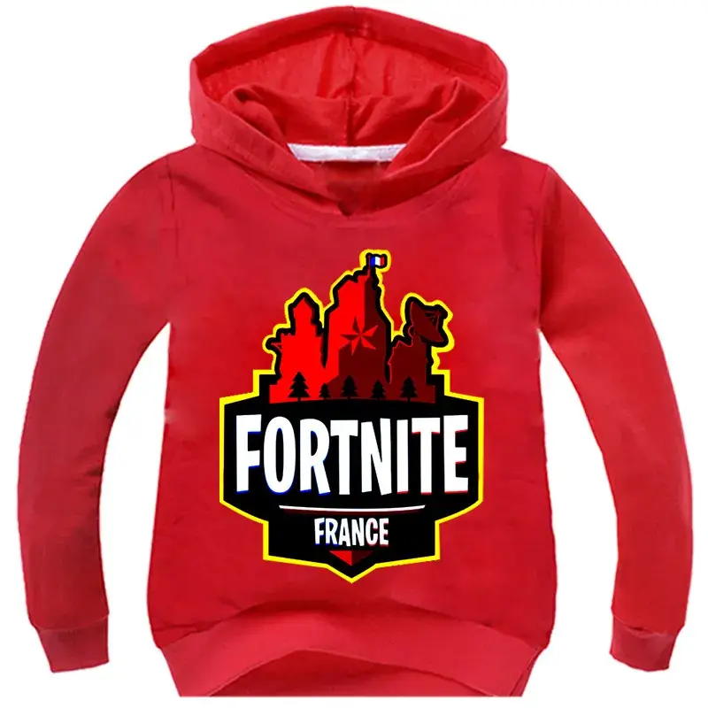 2018 Fortnite France Kids Hoodie Grey — feature 6